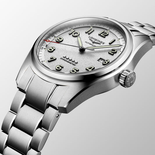Longines orologio Longines Spirit 42mm argento automatico acciaio L3.811.4.73.6