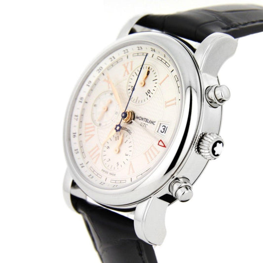 Montblanc orologio Star Roman Chronograph UTC Carpe Diem special edition 42mm argento automatico acciaio 113880