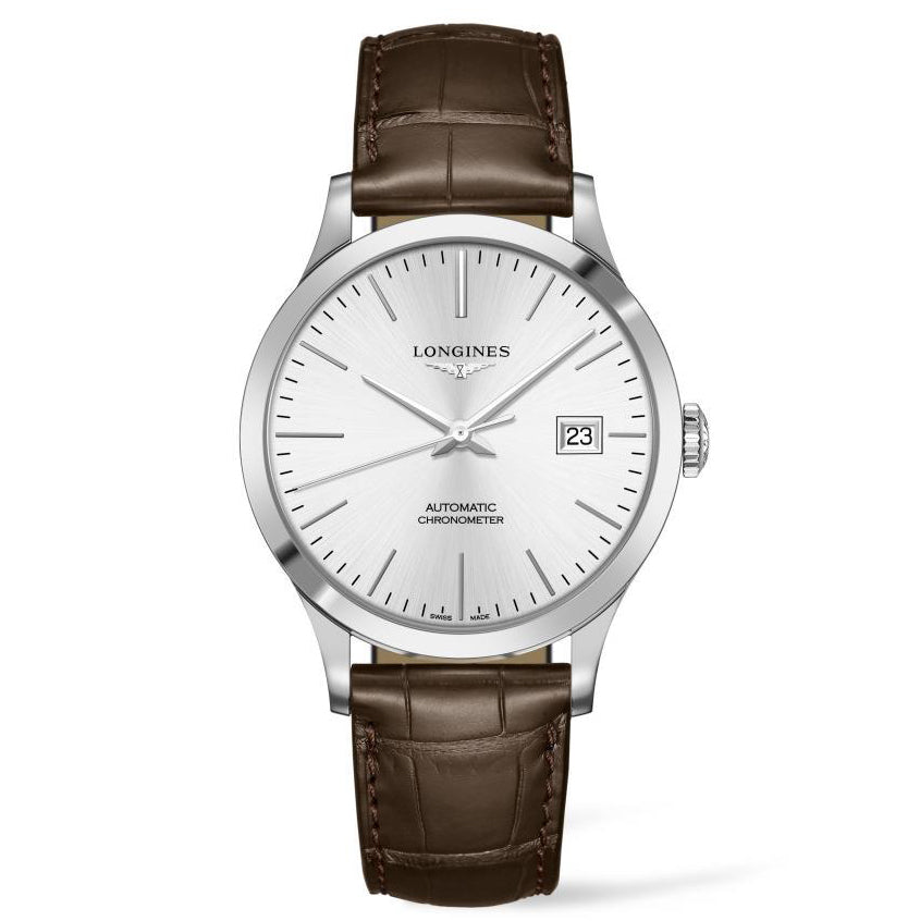 Longines orologio Record Collection 40 mm argento automatico acciaio L2.821.4.72.2