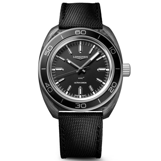 Longines Armbanduhr Ultra-Chron Carbon 43mm anthrazit automatisch Titan und Carbon L2.839.4.52.2