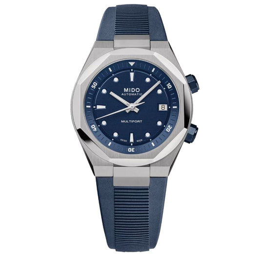 Mido orologio Multifort 8 Two Crowns 38,4x40mm blu automatico acciaio M047.507.17.041.00