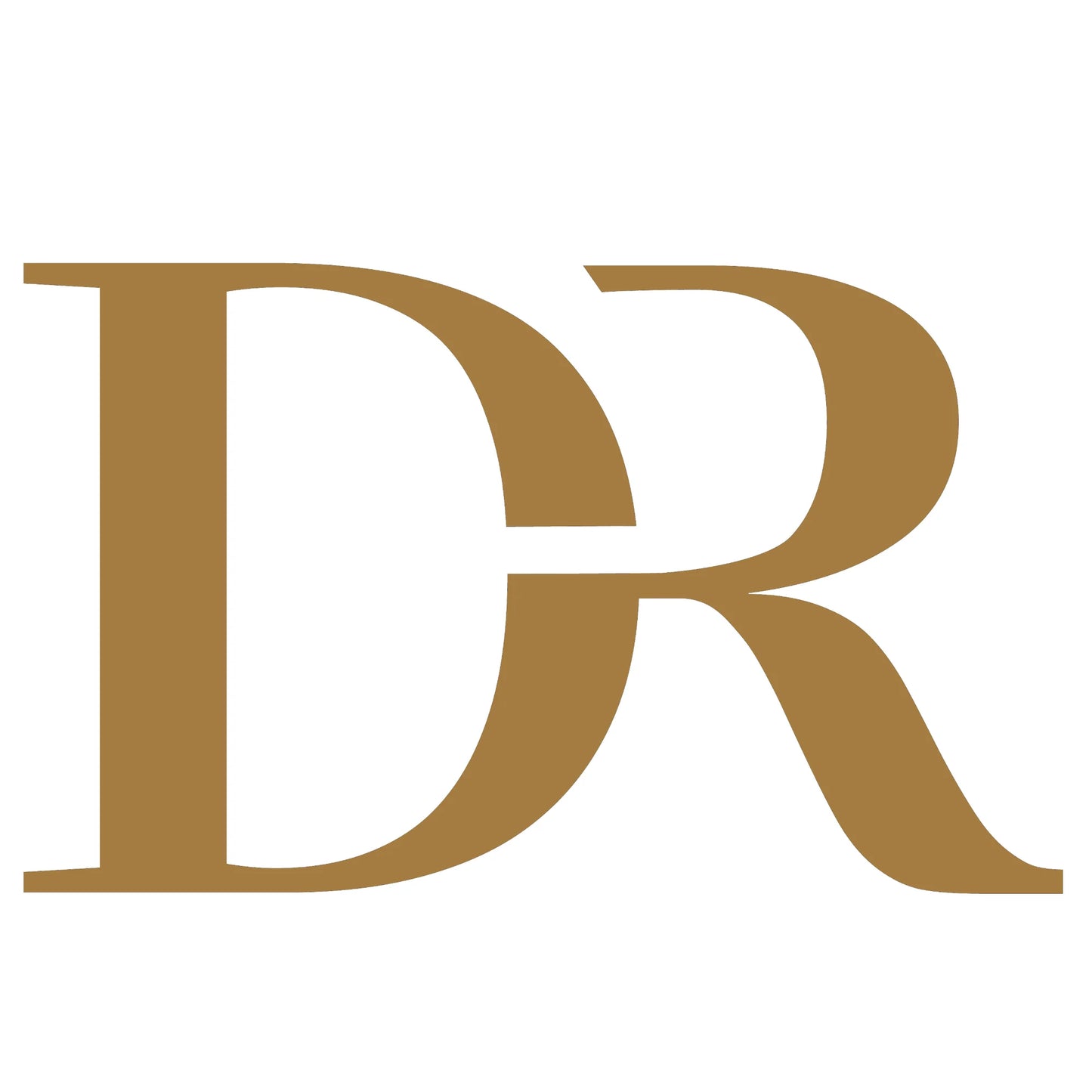Logo monogramma dr color oro per servizio di consulenza acquisto arredamento vintage e restauro dario