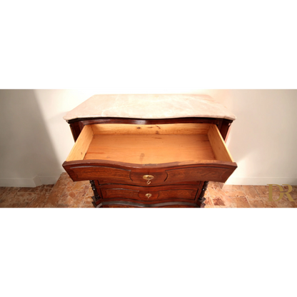 Drawer of elegante cassettone in palissandro, cassettiera XIX secolo, aperto