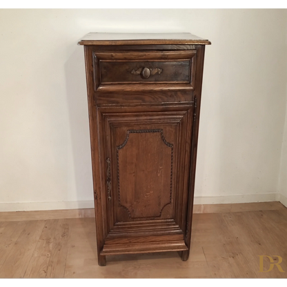 Credenza bassa 1700 in legno di rovere con cassetto e porta in stile vintage