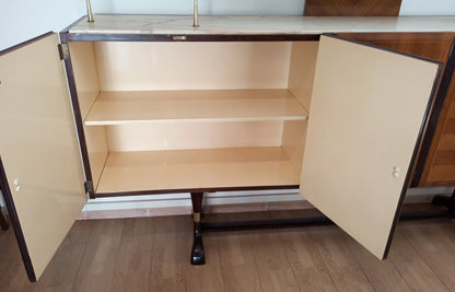 Storage cabinet in wood with two doors and interior shelves for mobile bar consolle vittorio dassi use