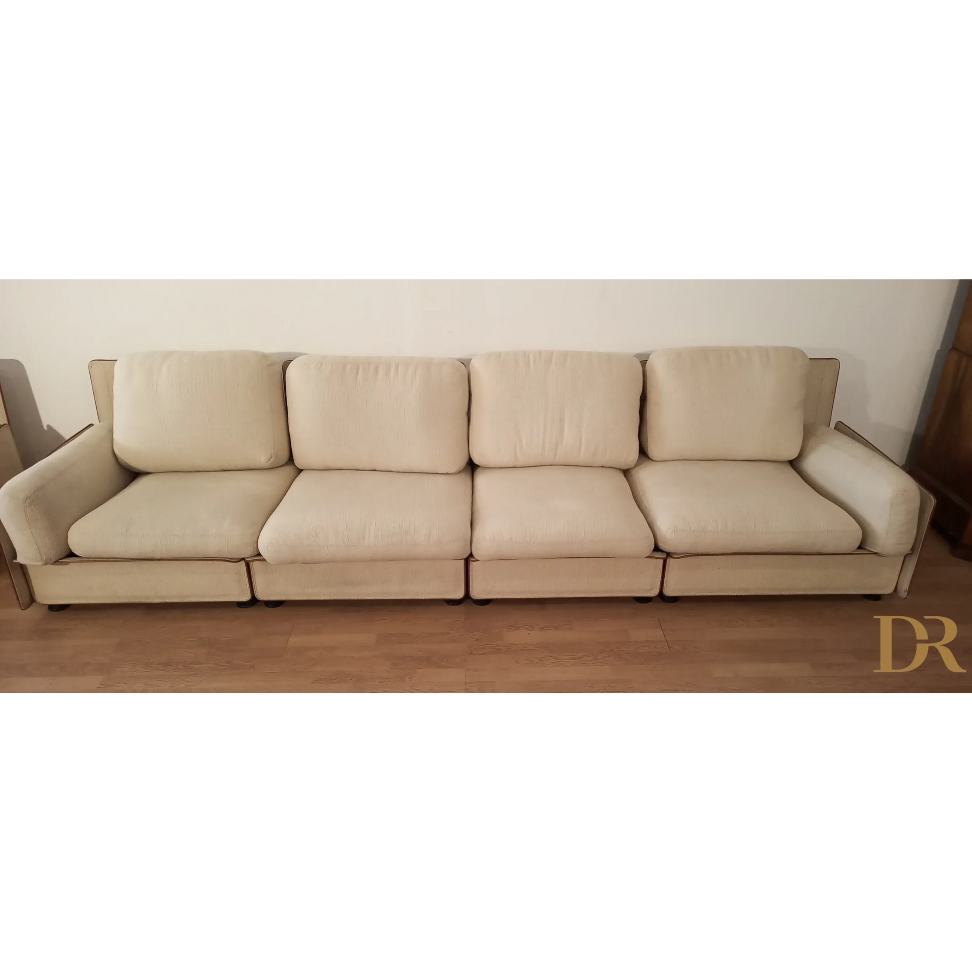 Divano modulare beige di Riccardo Arbizzoni, modello Redifiori Set, con cuscini