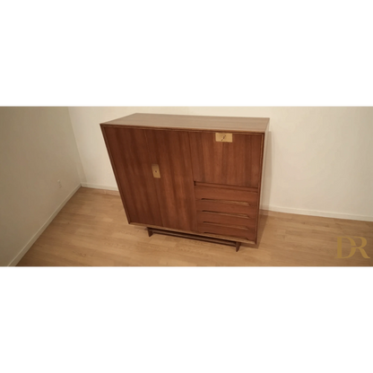 Credenza Edmondo Palutari vintage in legno con porta scorrevole e cassetti