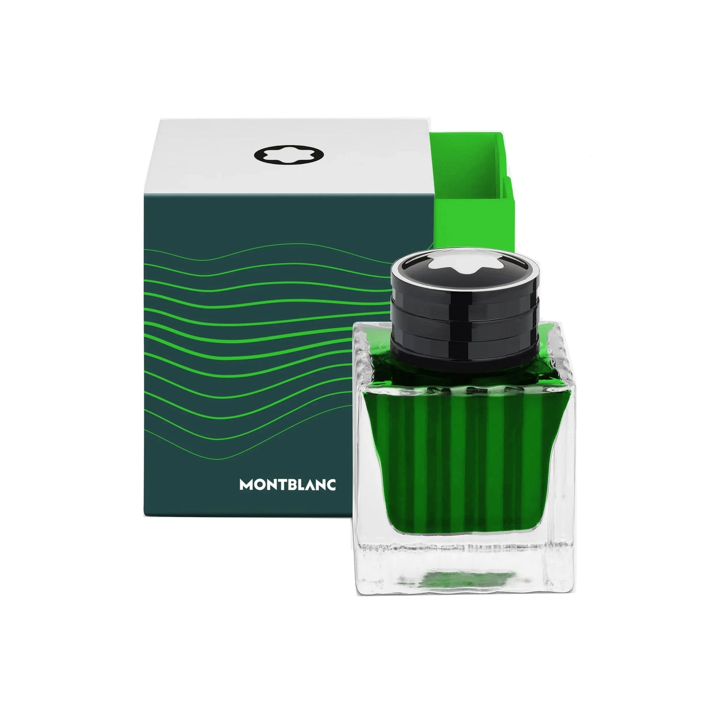 Boccetta d’inchiostro montblanc starwalker polargreen verde 50ml in vetro trasparente con tappo nero