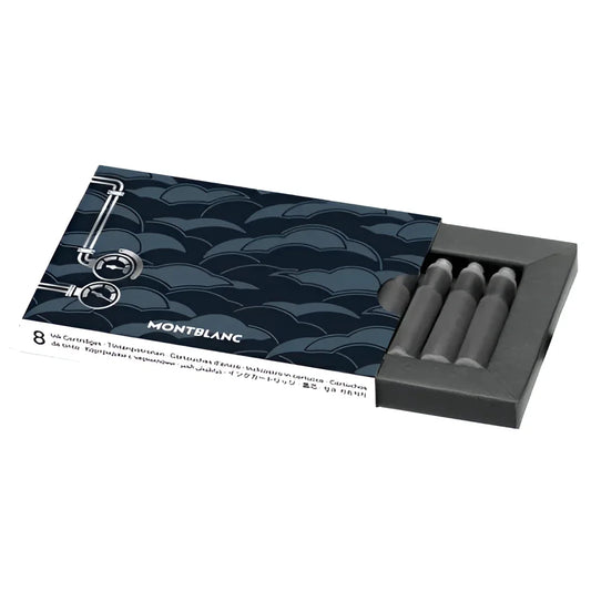 Cartucce montblanc inchiostro blu in confezione elegante con coperchio navy per meisterstück around the world