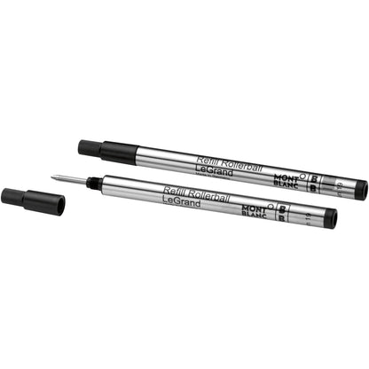 Penne roller montblanc legrand silver metallic con cappucci neri e incisioni precise mistery black nero 128226