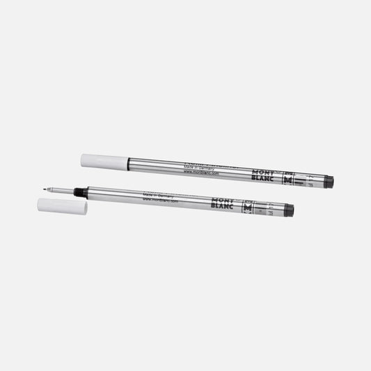 Ricariche per penna a sfera montblanc m 31 silver con cappucci bianchi e punta mystery black nero 128246