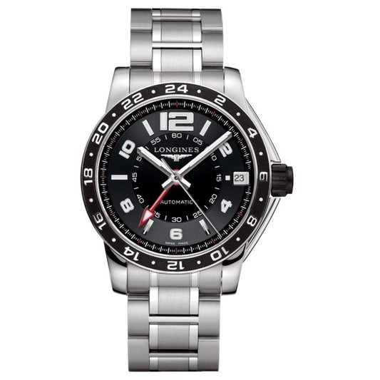Longines orologio Admiral GMT 42mm nero automatico acciaio L3.668.4.56.6
