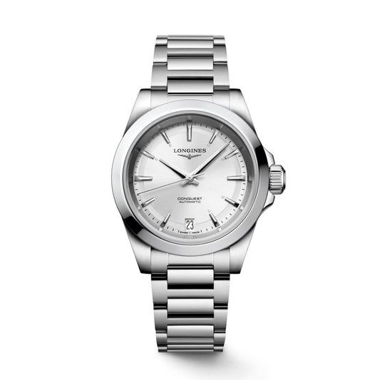 Longines orologio Conquest 2023 34mm argento automatico acciaio L3.430.4.72.6