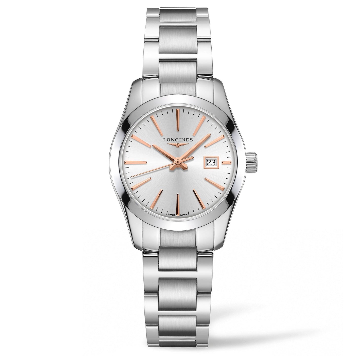 Longines orologio Conquest Classic 29,5mm argento acciaio quarzo L2.286.4.72.6