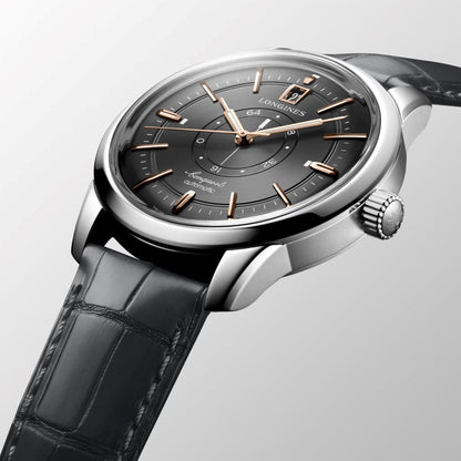 Longines orologio Conquest Heritage Central Power Reserve 38mm antracite automatico acciaio L1.648.4.62.2