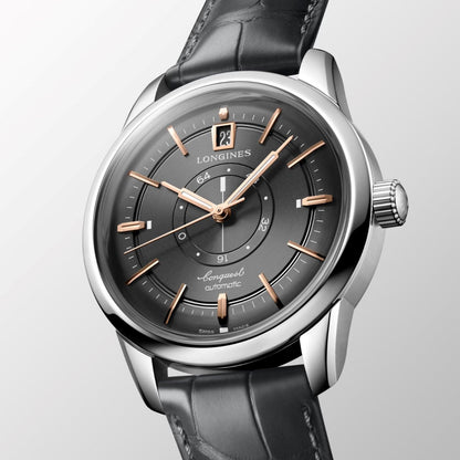 Longines orologio Conquest Heritage Central Power Reserve 38mm antracite automatico acciaio L1.648.4.62.2
