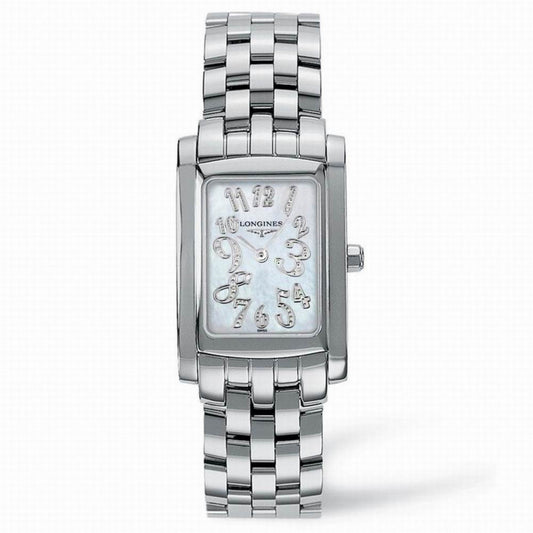 Longines Uhr DolceVita 22,40x26,85mm Perlmutt Diamanten Quarz Stahl L5.502.4.07.6