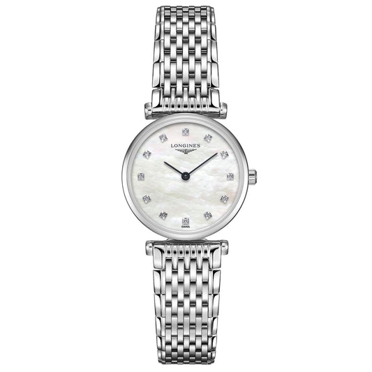 Longines Uhr La Grande Classique 24mm Perlmutt Diamanten Edelstahl Quarz L4.209.4.87.6