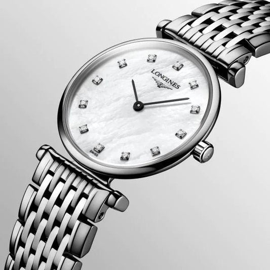 Longines Uhr La Grande Classique 24mm Perlmutt Diamanten Edelstahl Quarz L4.209.4.87.6