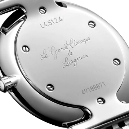 Longines orologio La grande Classique 29mm bianco quarzo acciaio L4.512.4.11.6