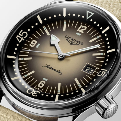 Longines orologio Legend Diver Watch 42mm beige automatico acciaio L3.774.4.30.2