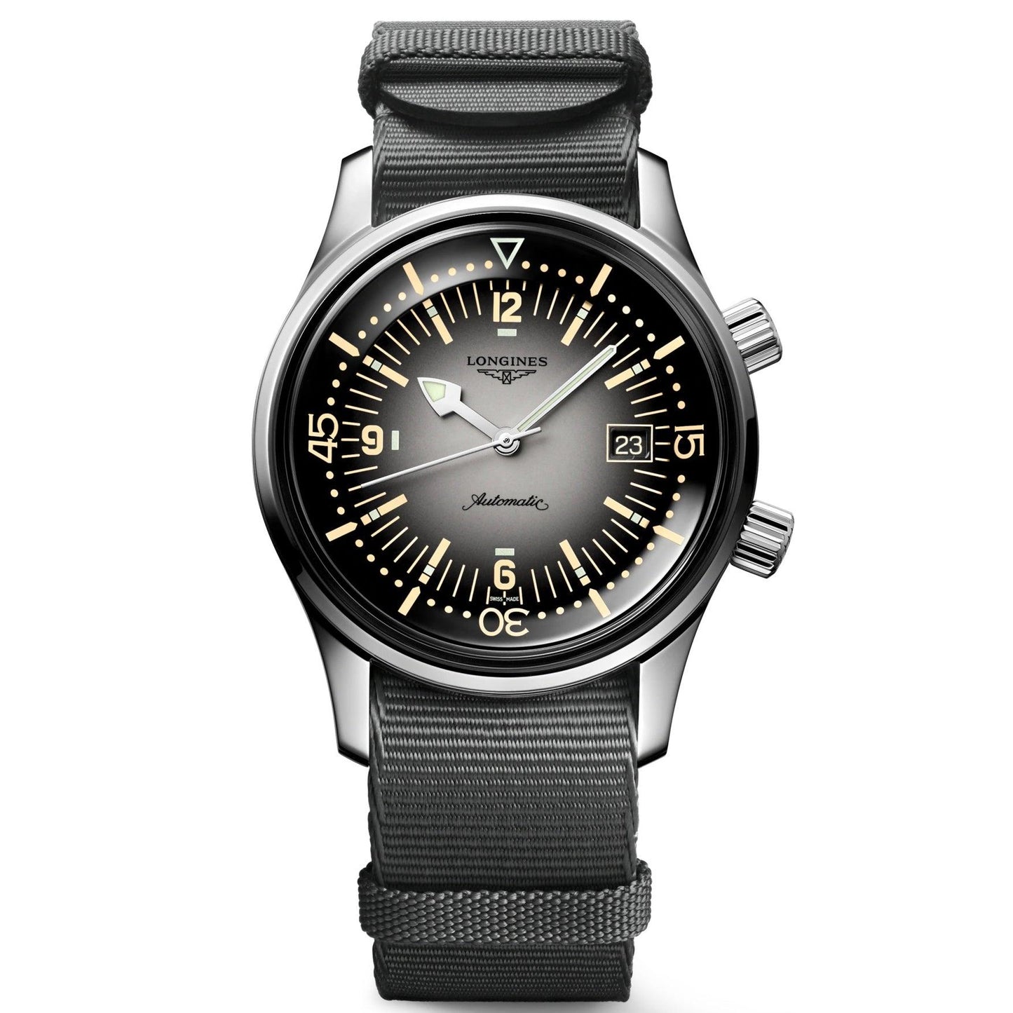Longines orologio Legend Diver Watch 42mm grigio automatico acciaio L3.774.4.70.2