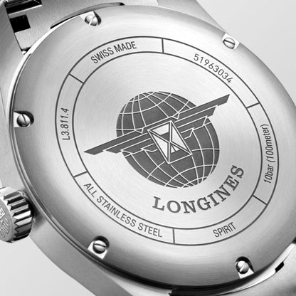 Longines orologio Longines Spirit 42mm argento automatico acciaio L3.811.4.73.6