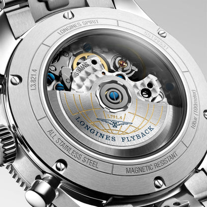 Longines orologio Longines Spirit Flyback 42mm blu automatico acciaio L3.821.4.93.6