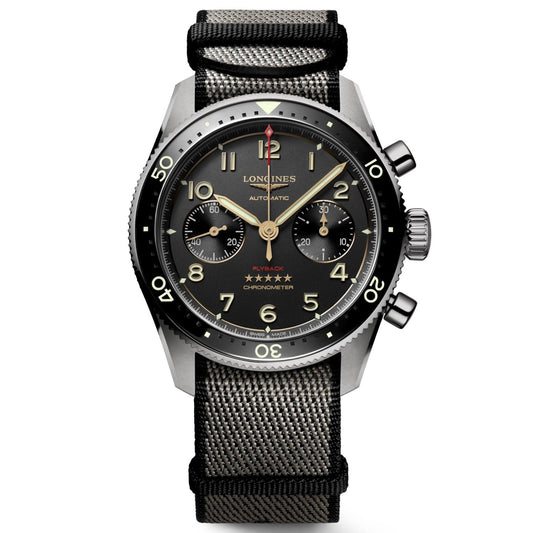 Longines orologio Spirit Flyback Titanium 42mm antracite automatico titanio L3.821.1.53.2