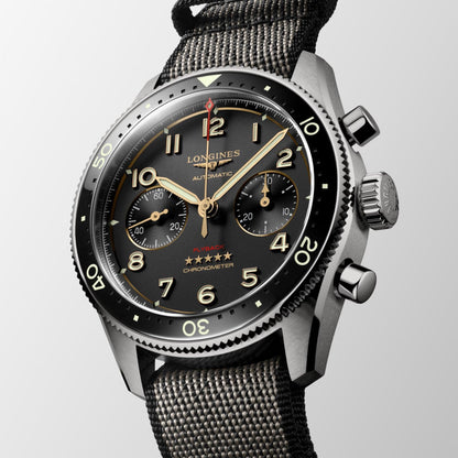 Longines orologio Spirit Flyback Titanium 42mm antracite automatico titanio L3.821.1.53.2