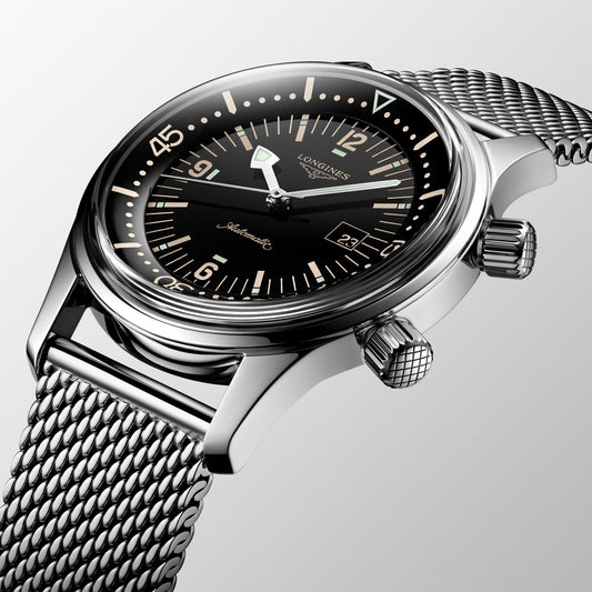 Longines Uhr The Longines Legend Diver Watch 36mm schwarz automatisch Stahl L3.374.4.50.6
