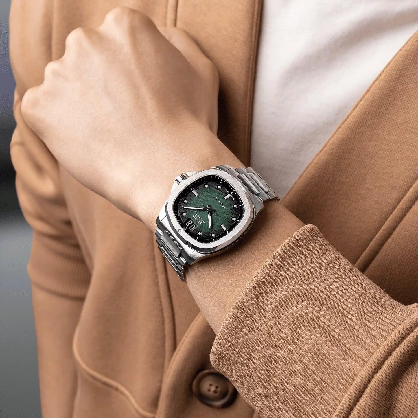 Mido orologio Multifort TV Big Date 40mm verde acciaio automatico M049.526.11.091.00
