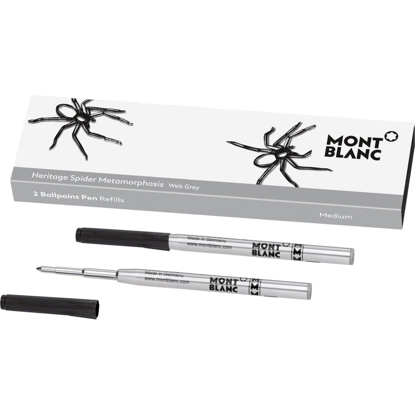 Montblanc 2 refill per penna a sfera (M) Heritages Spider Grey ( grigio ) 118203
