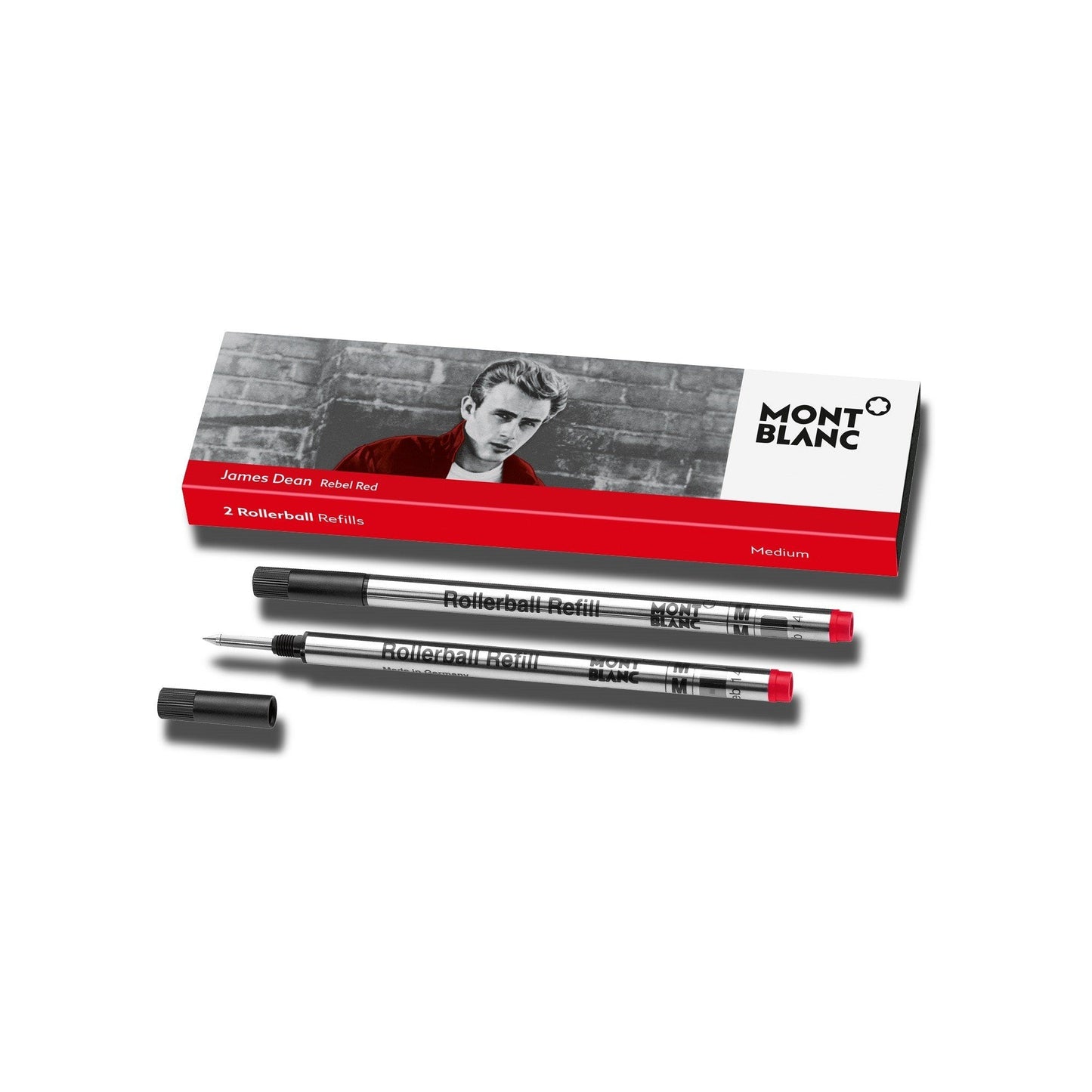 Montblanc 2 refill per rollerball (M) James Dean Rebel Red ( rosso ribelle) 118131