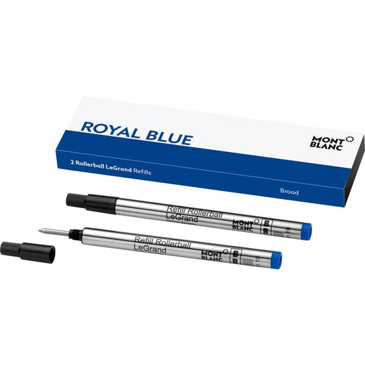 Montblanc 2 refills per Rollerball LeGrand punta B Royal Blu 128229