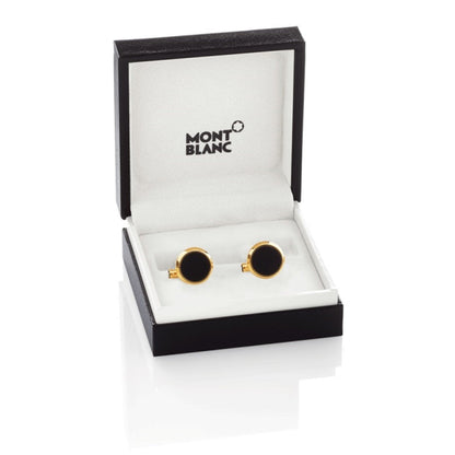 Montblanc gemelli Iconic Collection acciaio finitura PVD oro rosa eliolite blu 112908