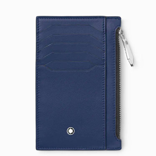 Montblanc porta carte 8 scomparti con cerniera Meisterstück blu 131698