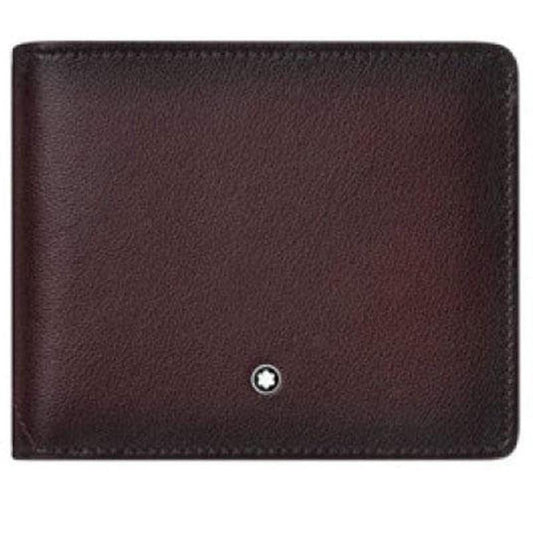Montblanc portafoglio 6 scomparti Meisterstück Sfumato bordeaux 123720