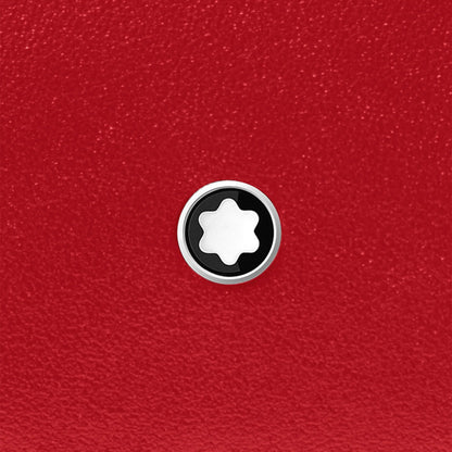 Montblanc portafoglio compatto Meisterstück 6 scomparti nero/rosso 129679
