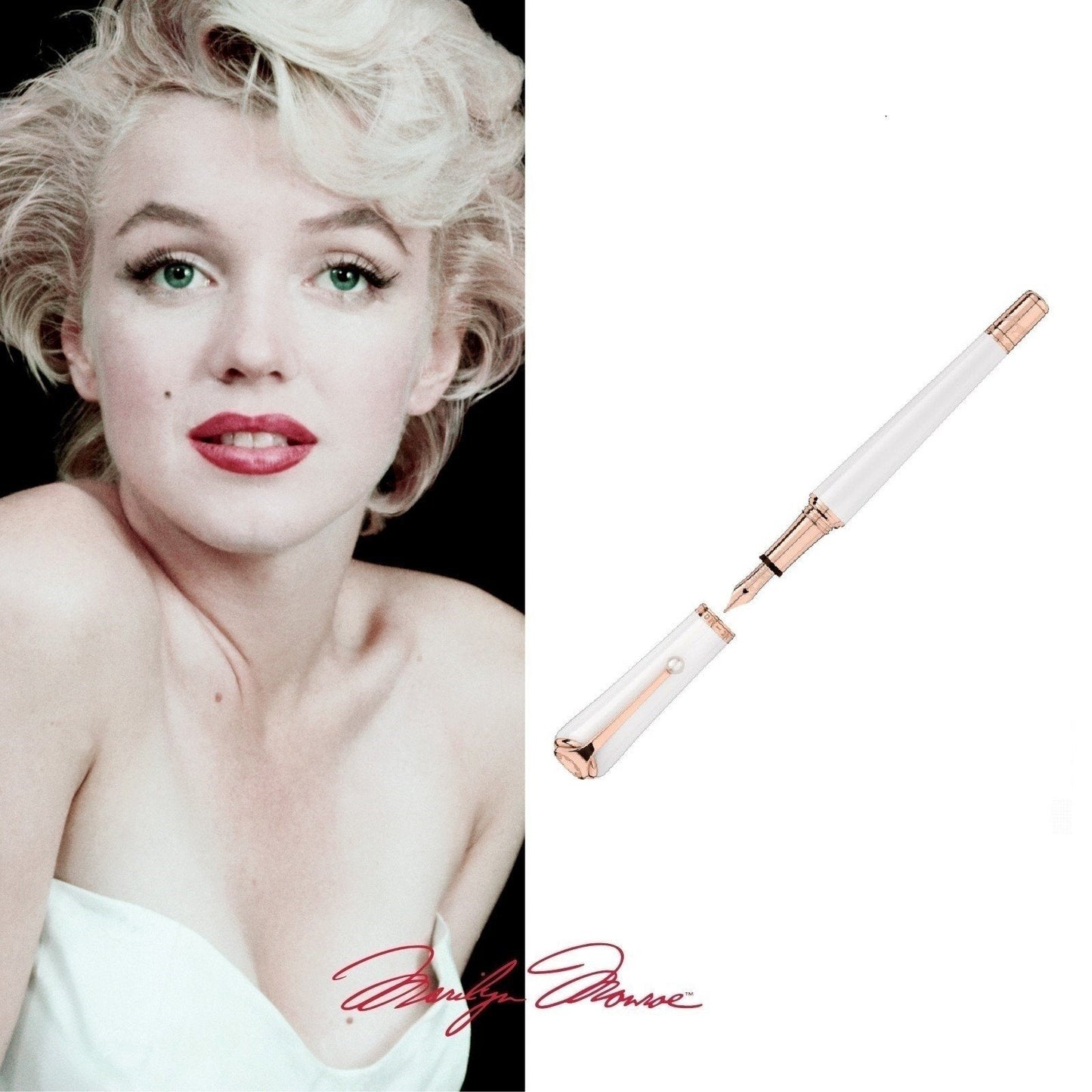 Montblanc stilografica Muses Marilyn Monroe Special Edition Pearl punta M 117884