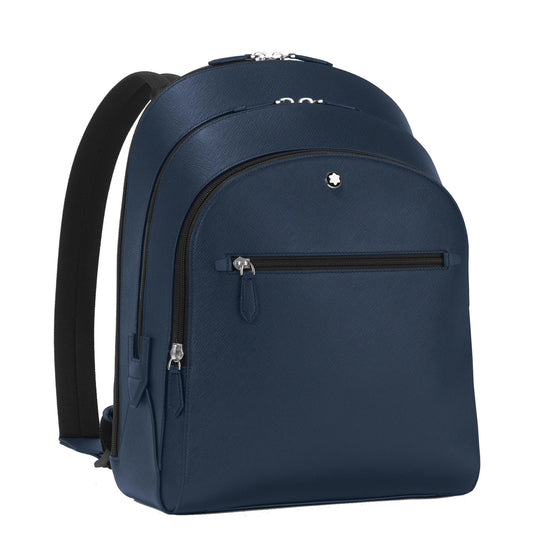 Montblanc zaino medio 3 scomparti sartorial blu 131716