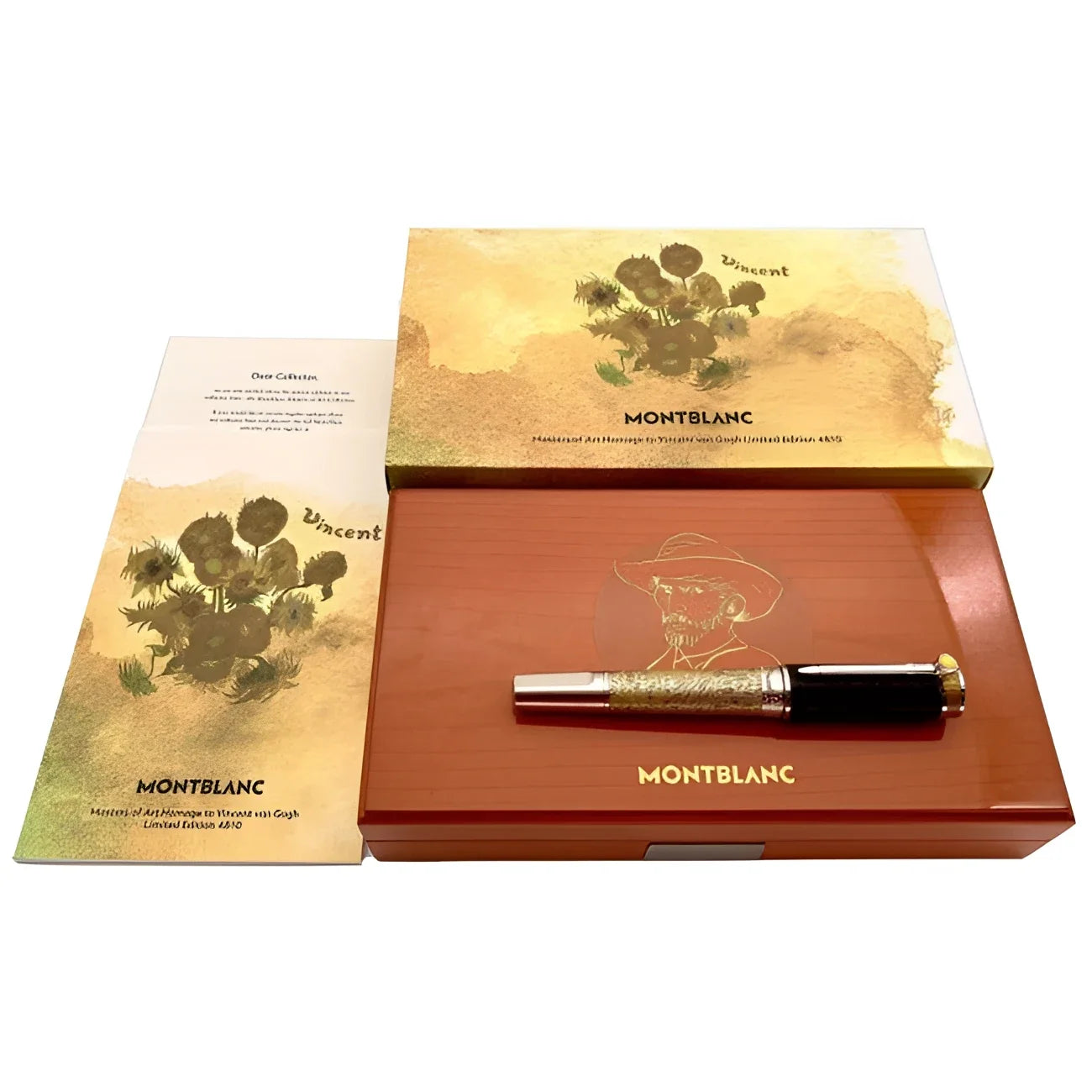 Montblanc stilografica masters of art homage to vincent van gogh limited edition 4810 con corpo nero e oro inciso