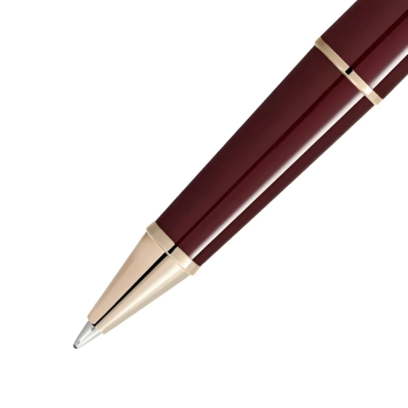 Penna roller montblanc meisterstück classique bordeaux con finitura oro e corpo lucido bordeaux elegante