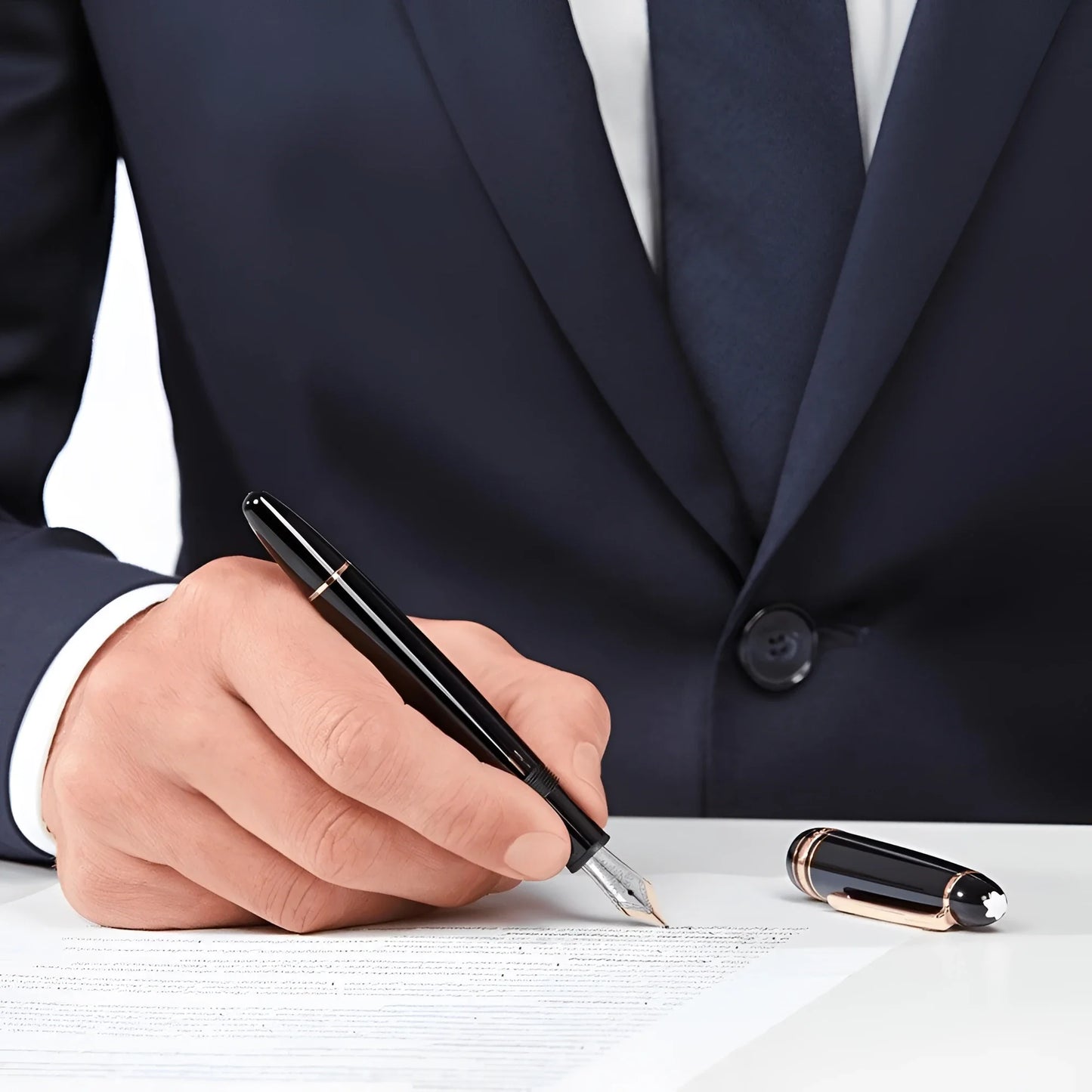 Montblanc stilografica meisterstück gold legrand punta m in pregiata resina nera con pennino e dettagli in metallo lucidato