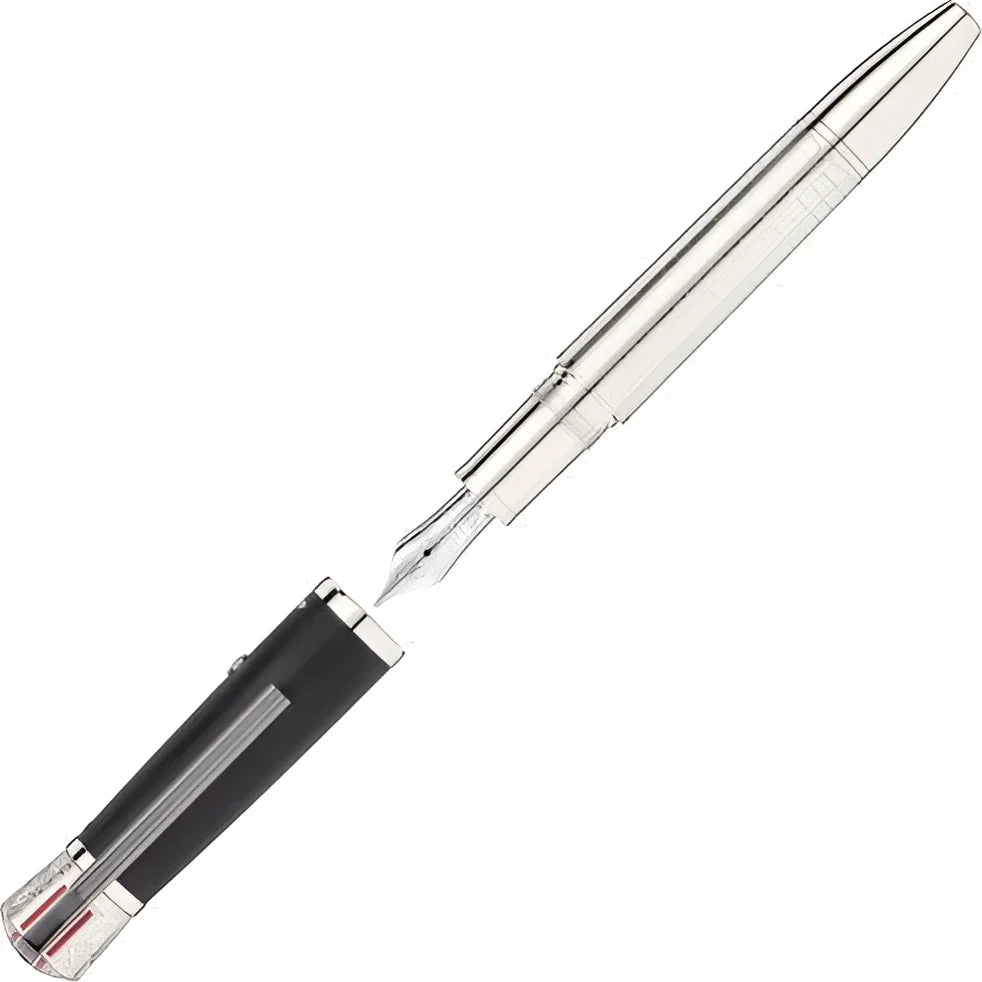 Montblanc stilografica great characters james dean limited edition 1931 punta m 117892 penna stilografica nera e argento con sezioni trasparenti