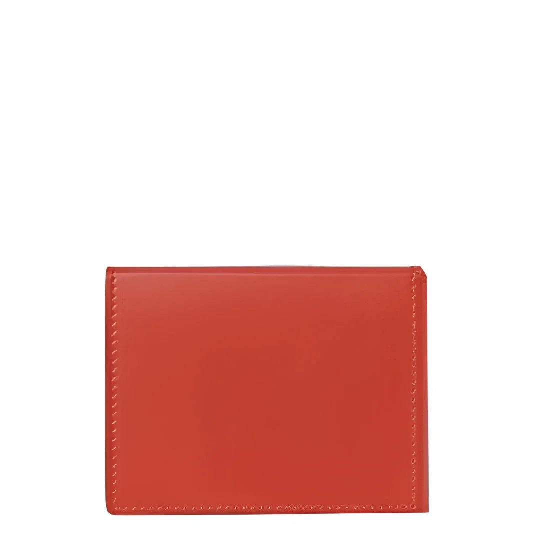 Montblanc porta carte trio soft corallo in pelle rossa con cuciture precise per carte essenziali organizzate
