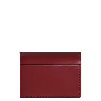 Montblanc porta carte meisterstück ruggine scuro in pelle con cuciture precise sui bordi