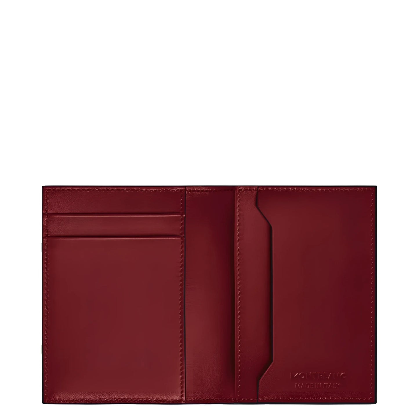 Montblanc porta carte meisterstück in pelle burgundy ruggine scuro con design minimalista e cuciture precise