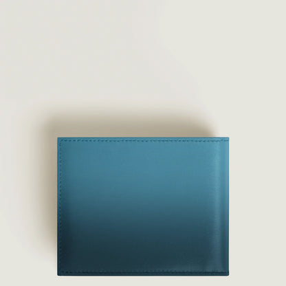 Montblanc portafoglio blu fumé in pelle lussuoso accessorio quotidiano con sei scomparti e cuciture precise