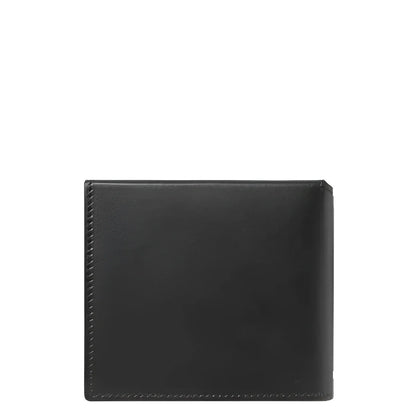 Portafoglio montblanc sottile trio nero in pelle con texture sottile e cuciture precise sui bordi